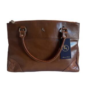 NWT Ashwood Leather, Genuine Leather A4 Large‎ Brown Workbag